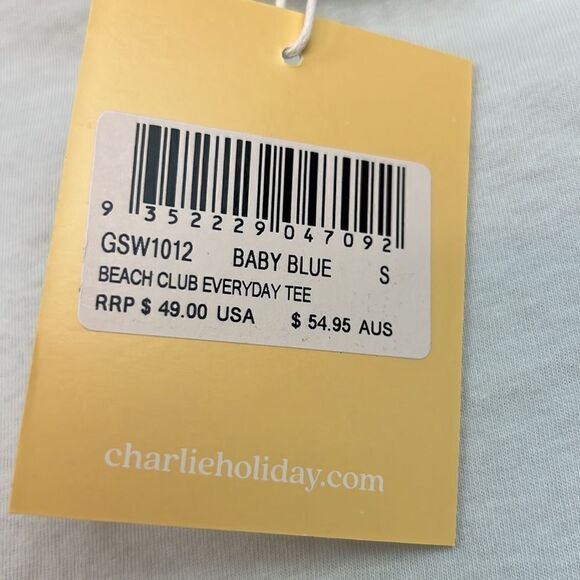 Charlie Holiday Baby Blue Corona Del Mar beach club everyday tee size 4 NWT - Picture 11 of 14
